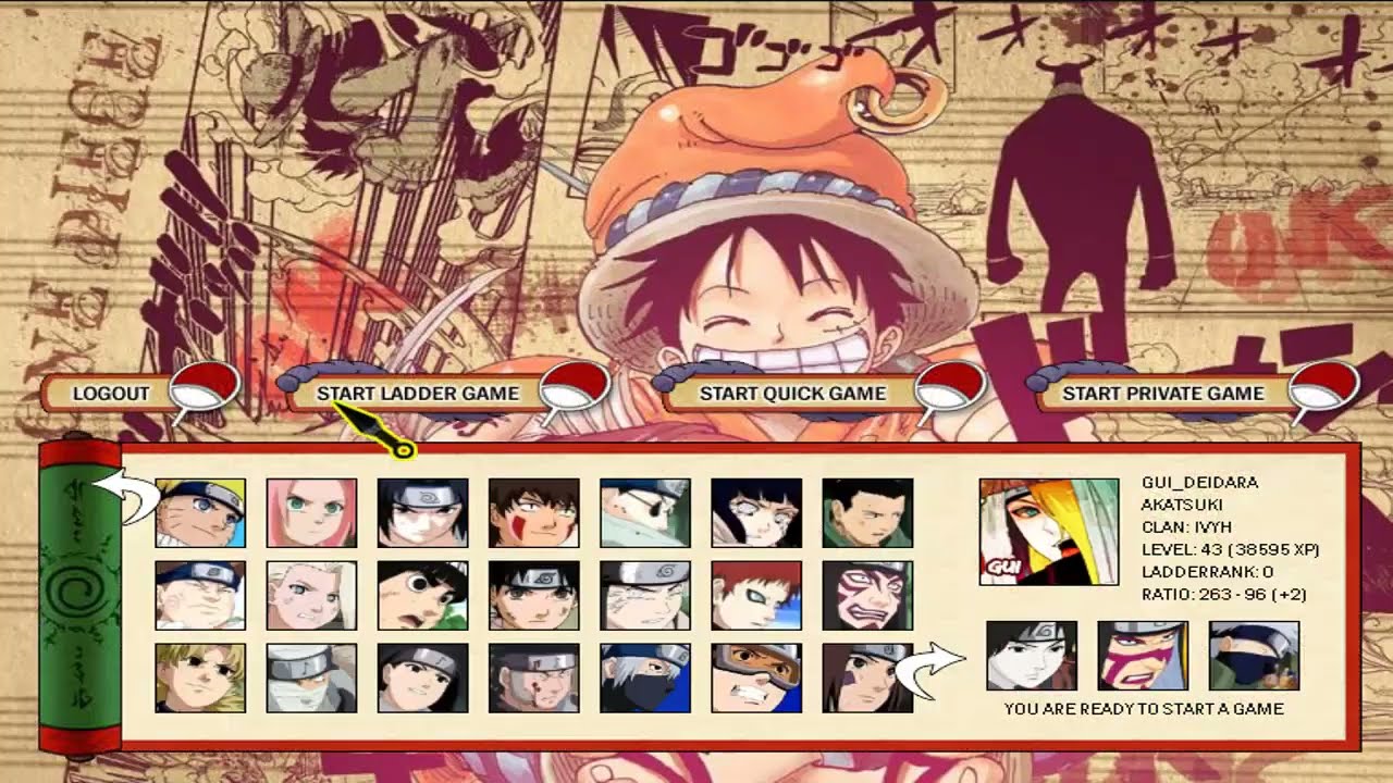 Naruto Arena - Leveling to Kage and +24 streak team 2020