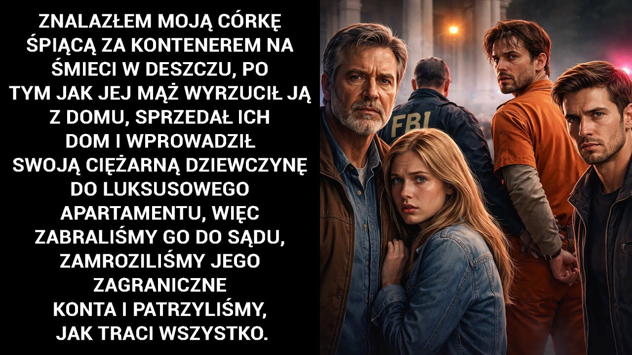 Znalazłem Moją Córkę Śpiącą Za Kontenerem Na Śmieci W Deszczu, Po Tym Jak Jej Mąż Wyrzucił Ją Z...