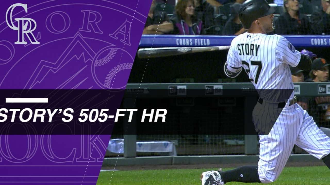 Story socks a 505-foot homer at Coors Field