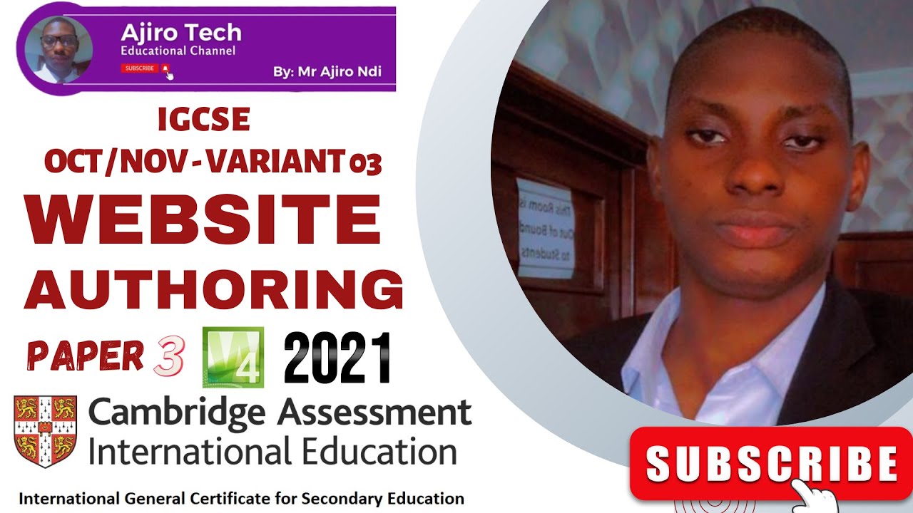 IGCSE ICT (0417/0983) Paper 3 Website Authoring October November 2021 Variant 03