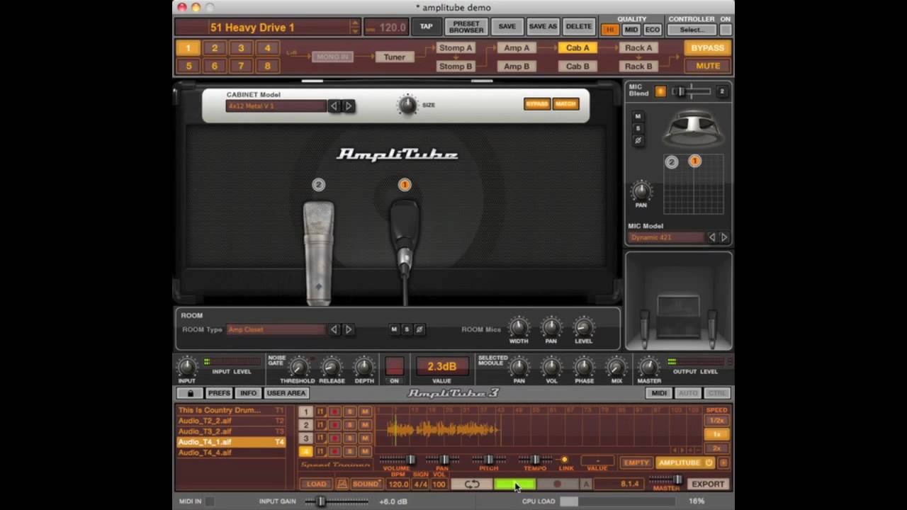 Amplitube 3 Recording clean with 4 Track and then adding effects