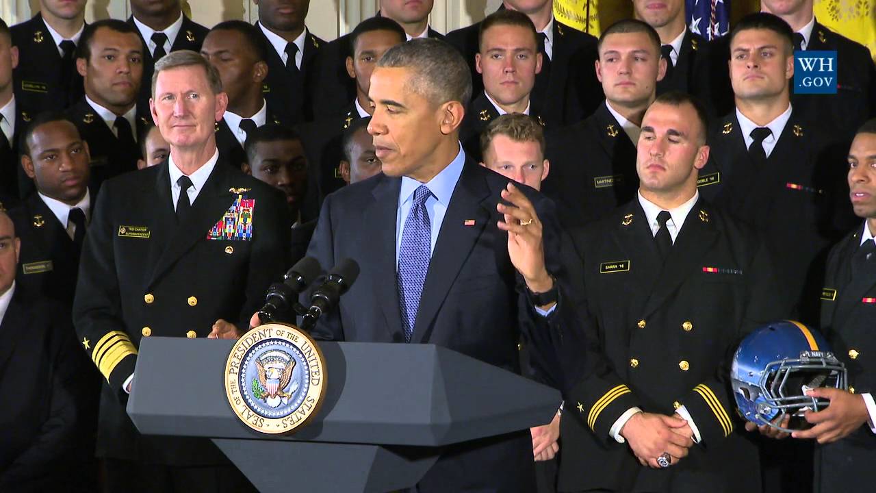 President Obama Presents the Commander-in-Chief Trophy
