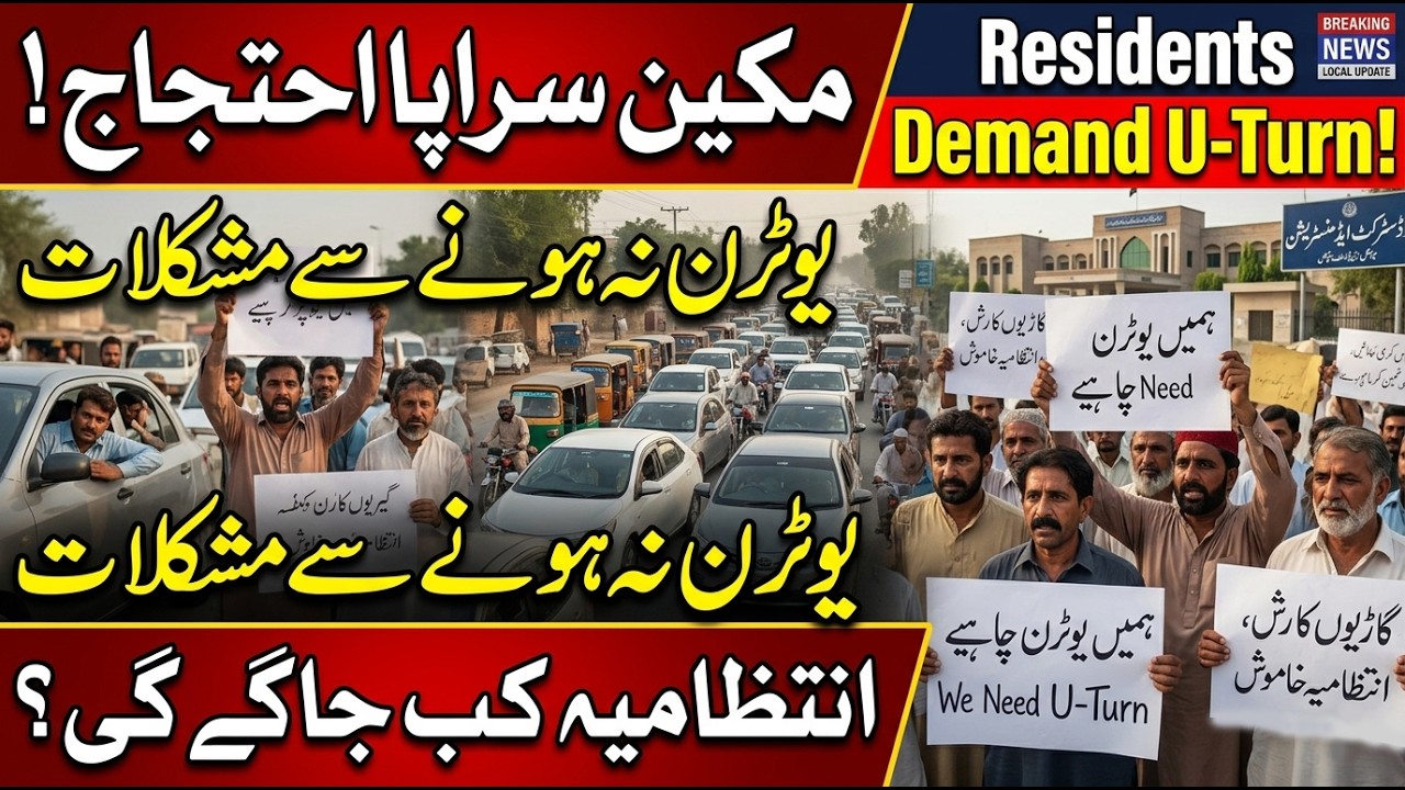 Kot Rab Nawaz Residents Protest (Subtitles) | Demand for U-Turn on Vehari Road Intensifies