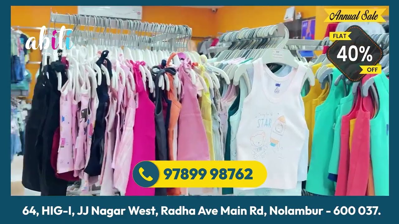 Kids Dress Shop in Chennai | 0-12 Years Baby Boy & Girl Clothes | Abiti Kids Wear Shop | Nolambur