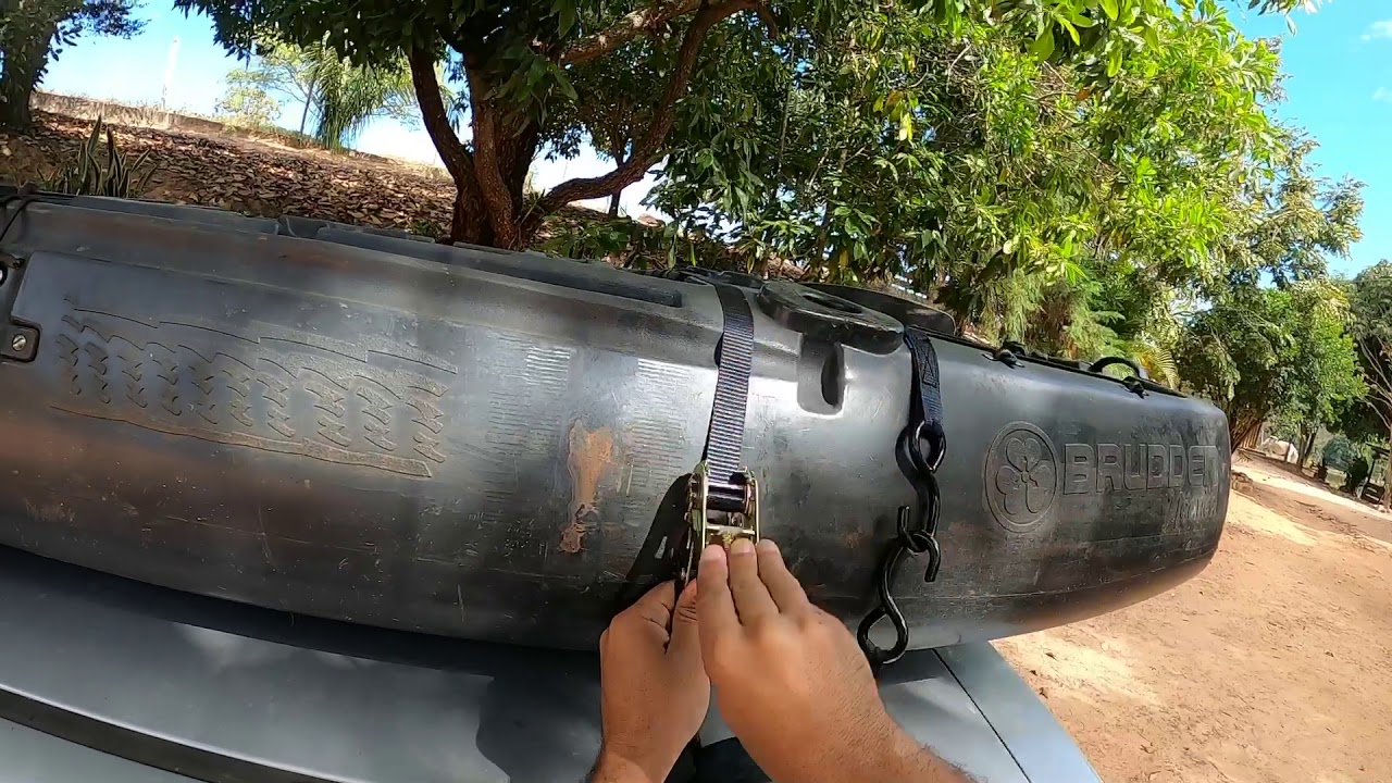 Como amarrar o Caiaque no Rack de teto para transportar com segurança! Não leve MULTA de graça!!