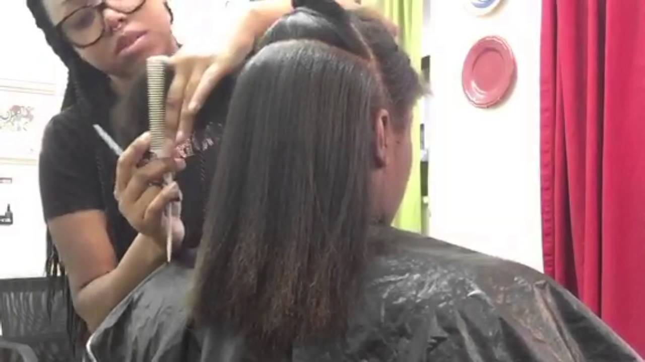 Flat Iron And Trim On Natural hair 4c