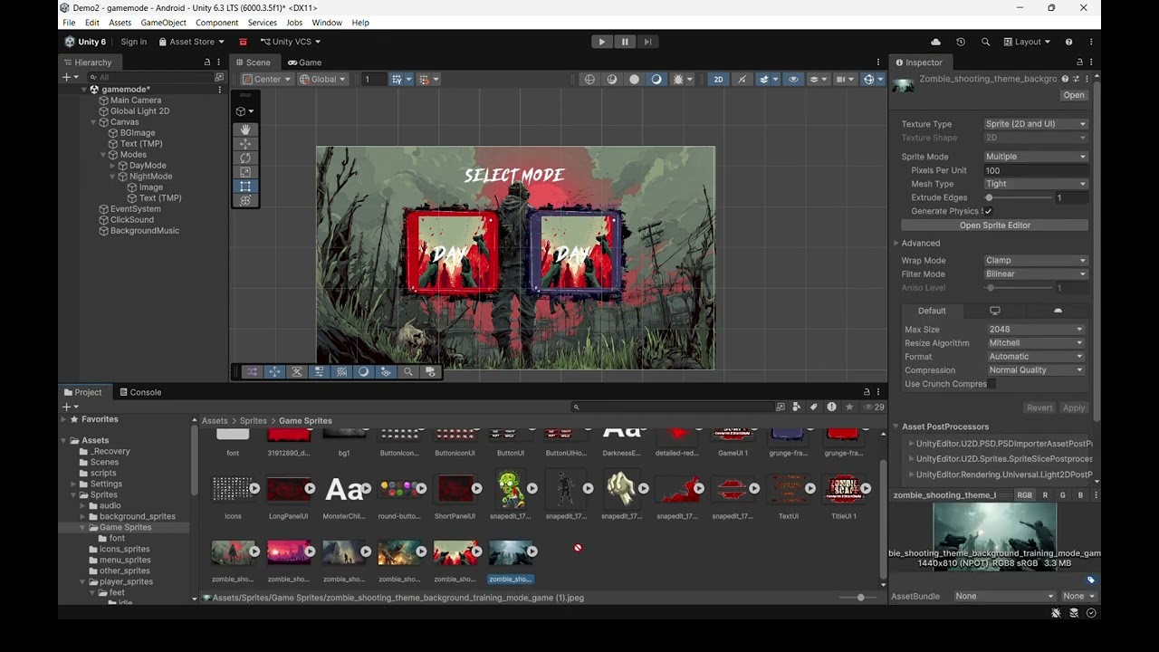 How to add project from disk and components to the game in unity