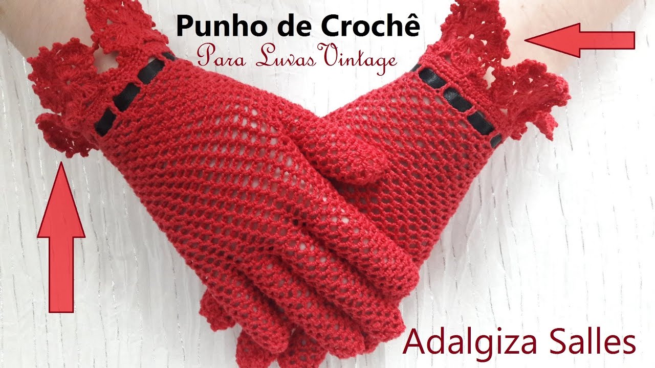 DIY Punho de Crochê para luvas Vintage passo a passo para iniciante super fácil #fiqueemcasa
