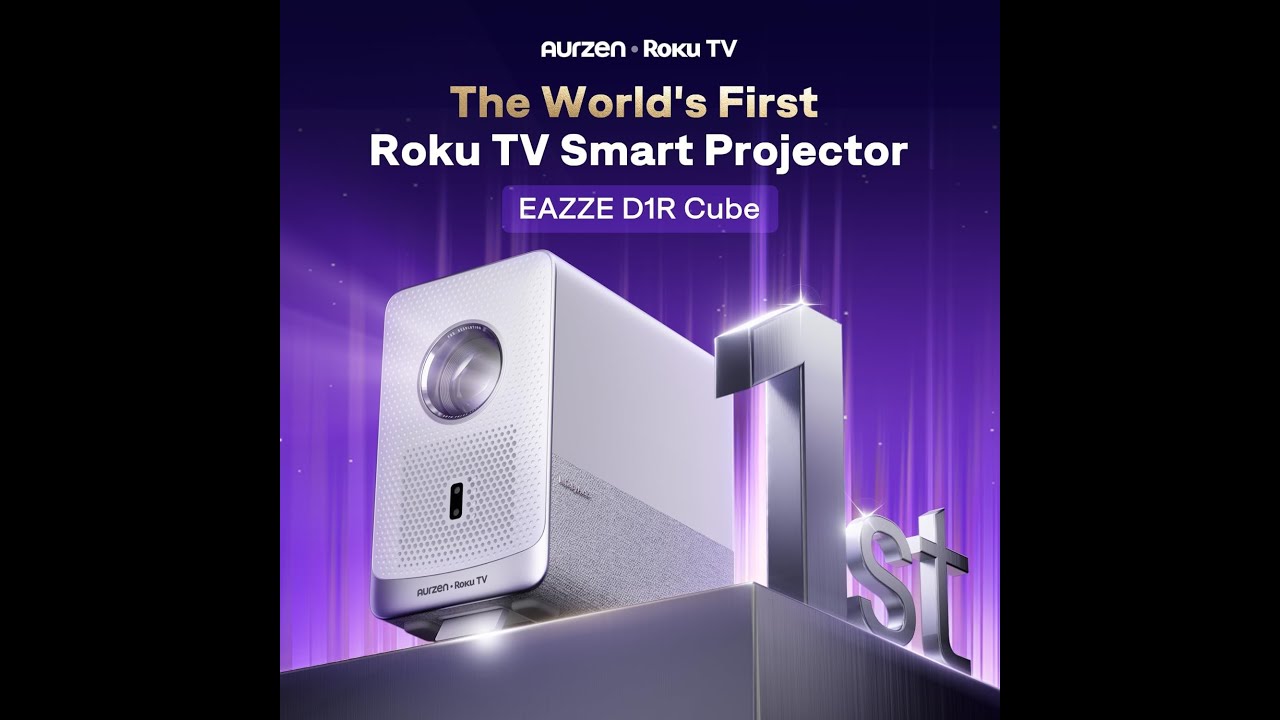 Aurzen D1R Roku TV Smart Projector Review | Built-in Roku, 1080P FHD & Dolby Audio