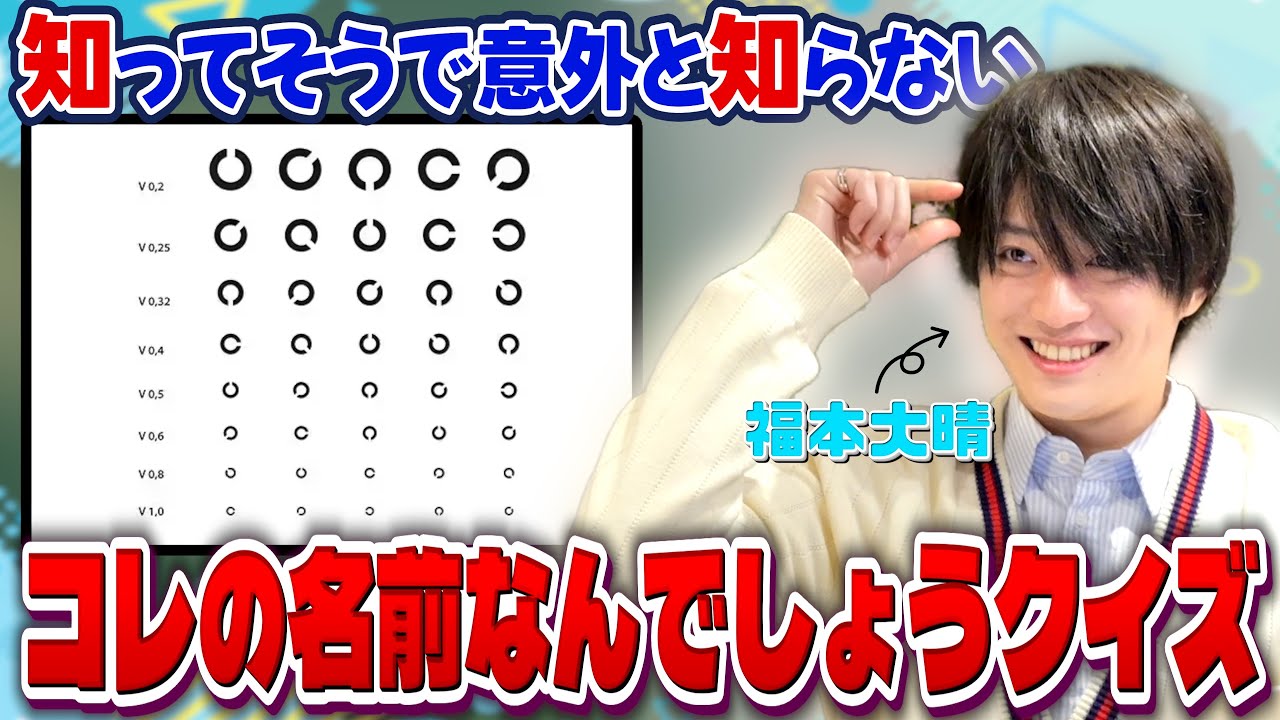 福本大晴「これ全部言えたら天才！？」知ってそうで知らないあれの名前