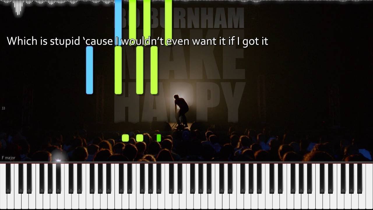 Bo Burnham (Karaoke) // Are You Happy? | LyricWulf Piano Tutorial on Synthesia