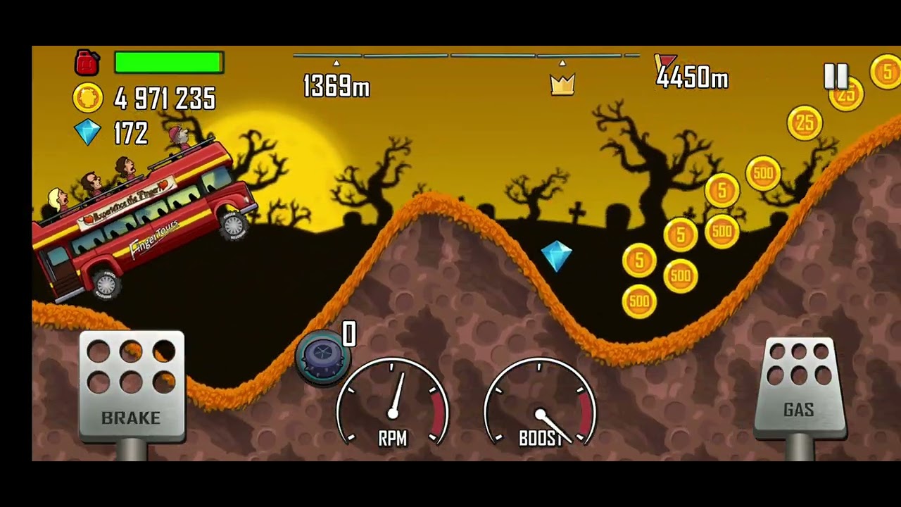 hill climb racing - touristbus - 1979m in haunted