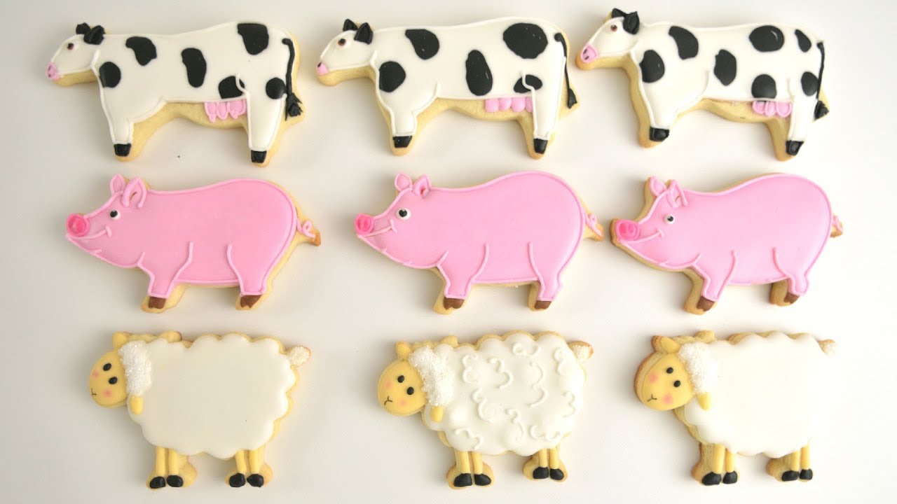 COW~SHEEP~PIG FARM ANIMAL COOKIES by HANIELA'S