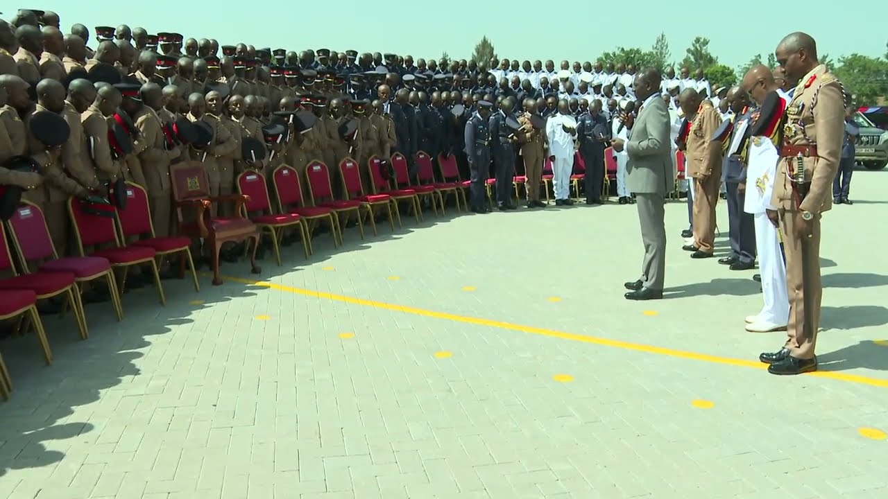 President Ruto prays for the newly commissioned Cadets at the Kenya Military Academy - Lanet
