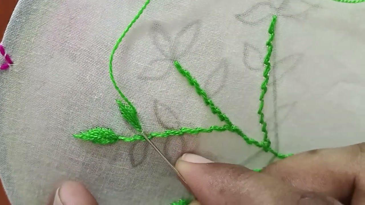 খেজুর পাতা ভরাট সেলাই টিউটোরিয়াল #Handembroidery work/pata selai#handbroidery #foryou 🌿🌿