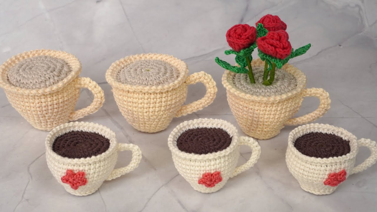 TAZAS REALIZADAS CON GANCHILLO