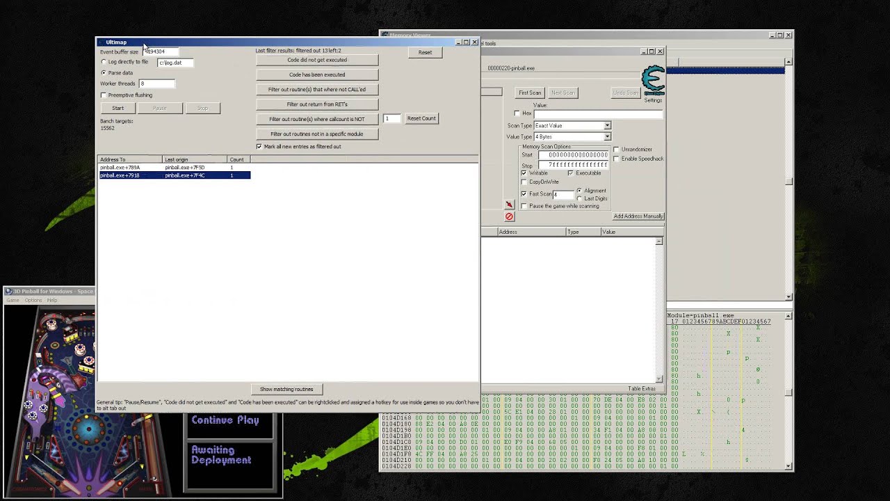 Finding ASM functions with Cheat Engine's Ultimap