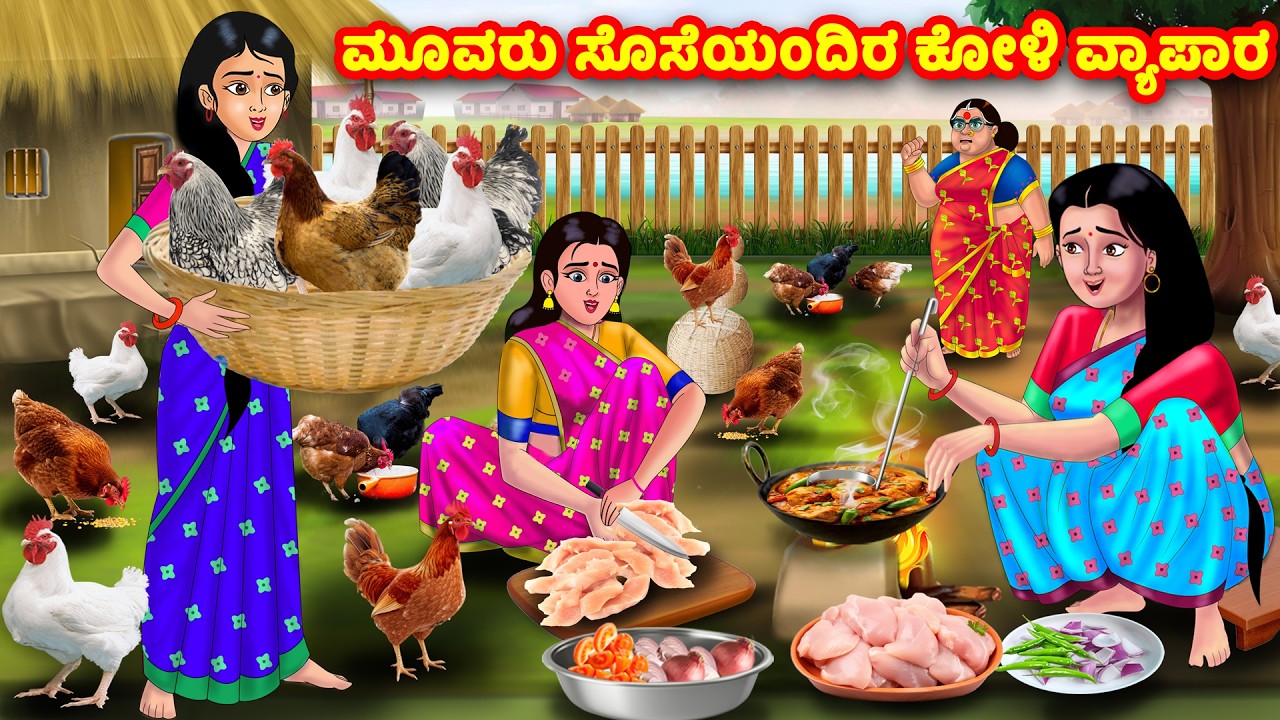 ಮೂವರು ಸೊಸೆಯಂದಿರ  ಕೋಳಿ ವ್ಯಾಪಾರ | Kannada Stories | Stories in Kannada | Atte Vs Sose