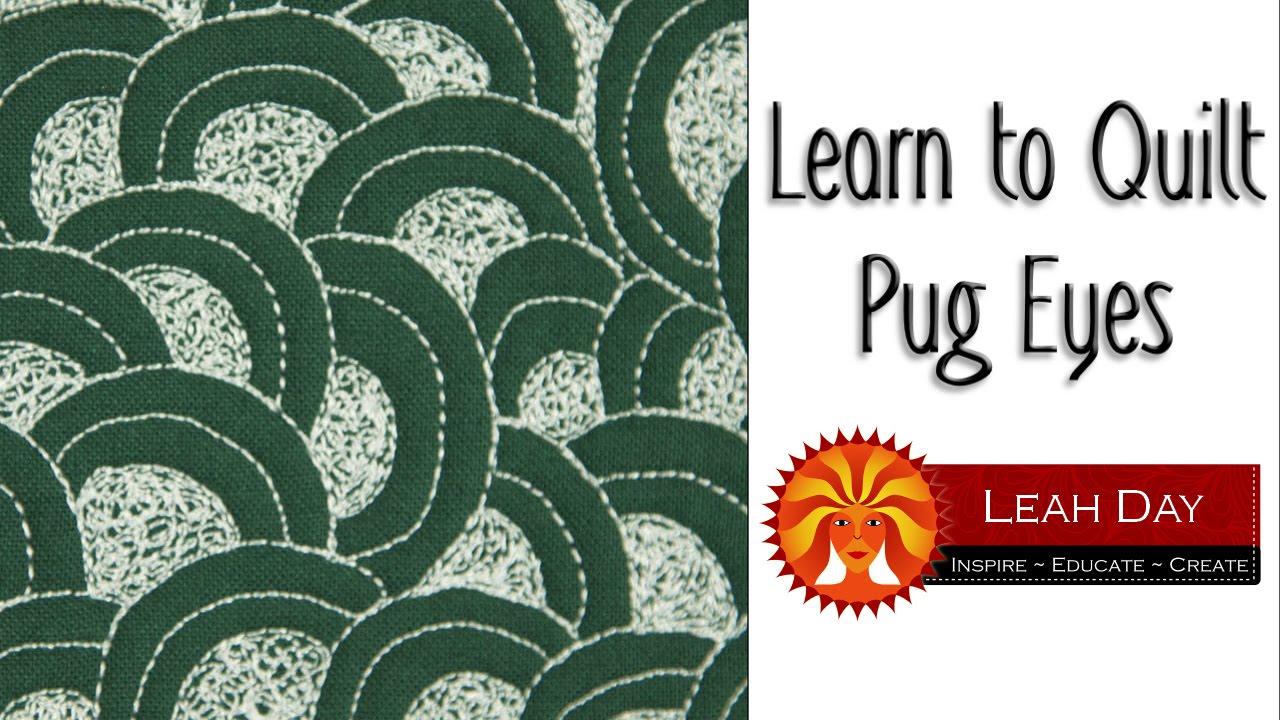 Thread Painting Free Motion Quilting Design - Pug Eyes!