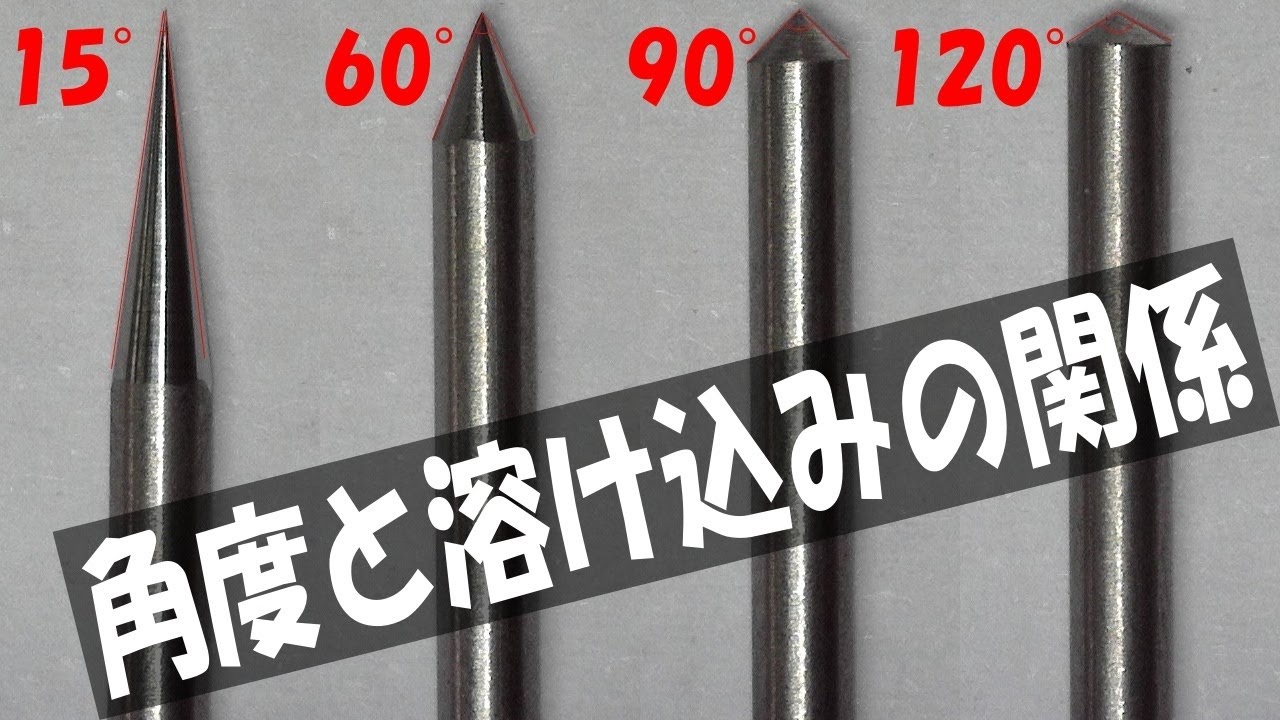 タングステン電極　研磨角度の実態