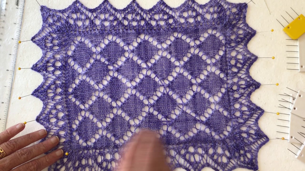 Steam Blocking a Lace Border