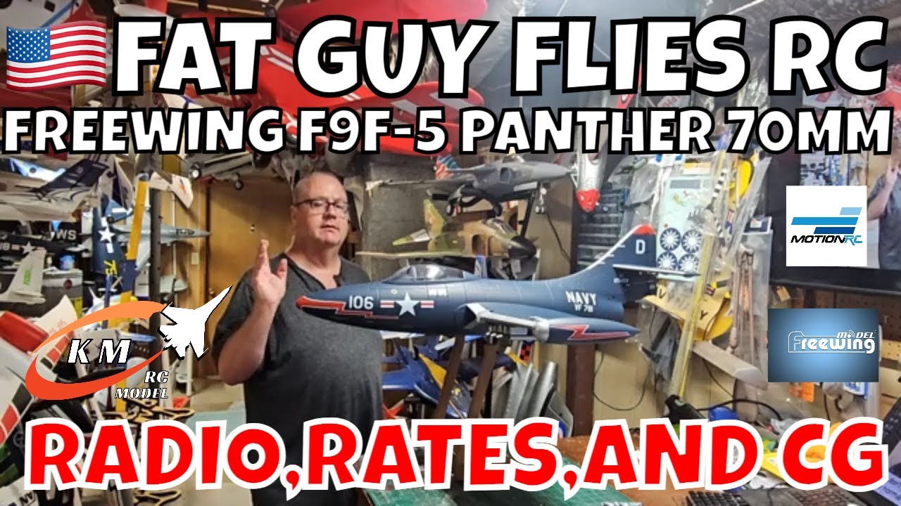 FREEWING 70MM F9F-5 PANTHER RADIO,RATES, AND CG by FGFRC #aviation #rc