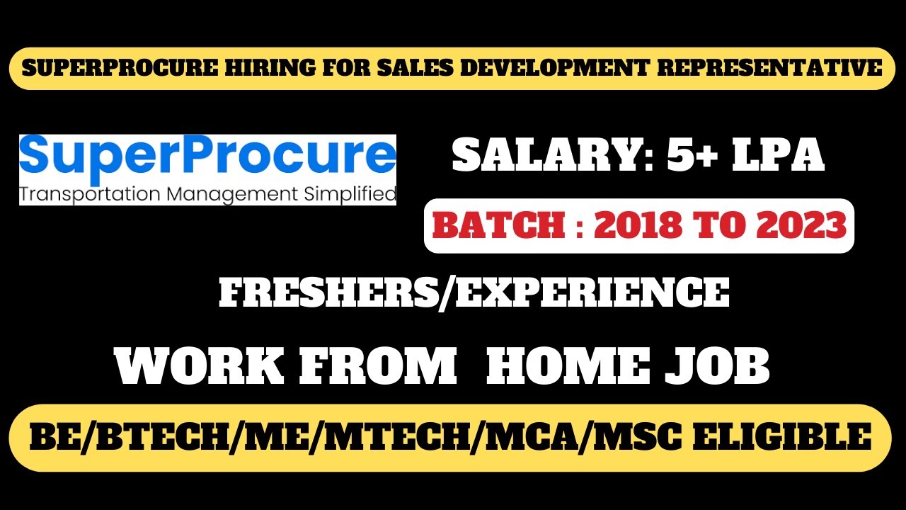 SUPERPROCURE OFF-CAMPUS HIRING 2023 | ANY GRADUATE CAN APPLY | NO % CRITERIA | APPLY NOW