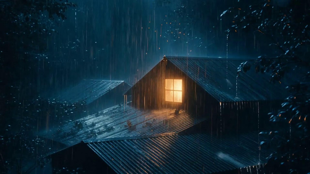 Dark Night Rain And Thunder On Tin Roof For Deep Sleep, Calm Thoughts, And Quiet Evenings
