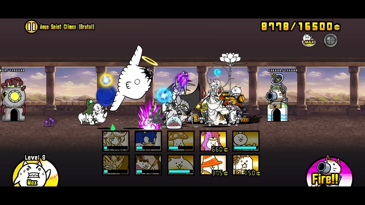 Jumbo Invation, Aqua Saint Climax (Brutal), uber carried. Battle cats v15.1