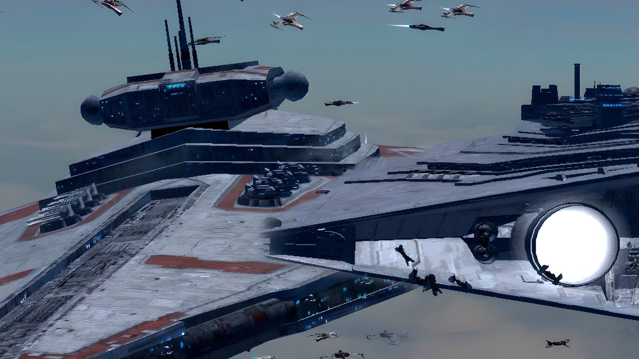 Resurgent Star Destroyer vs 5 Legacy Star Destroyers | Star Wars Empire at War Remake AR