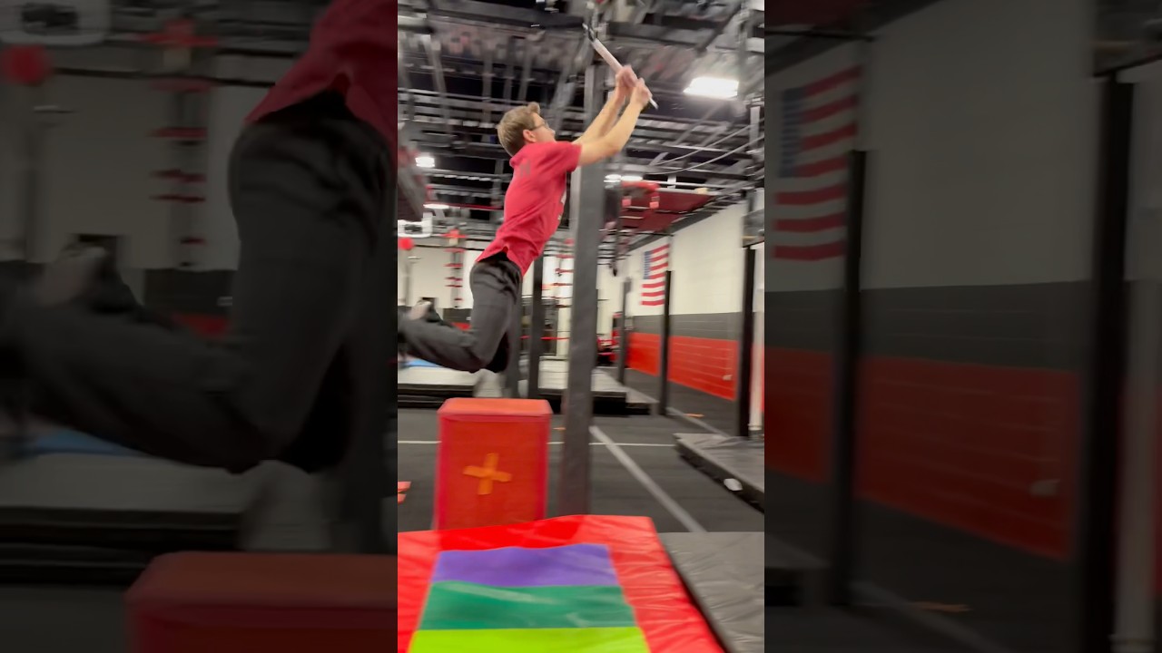 Pipe slider, trampoline, cane, skyhook #ninja #ninjawarrior
