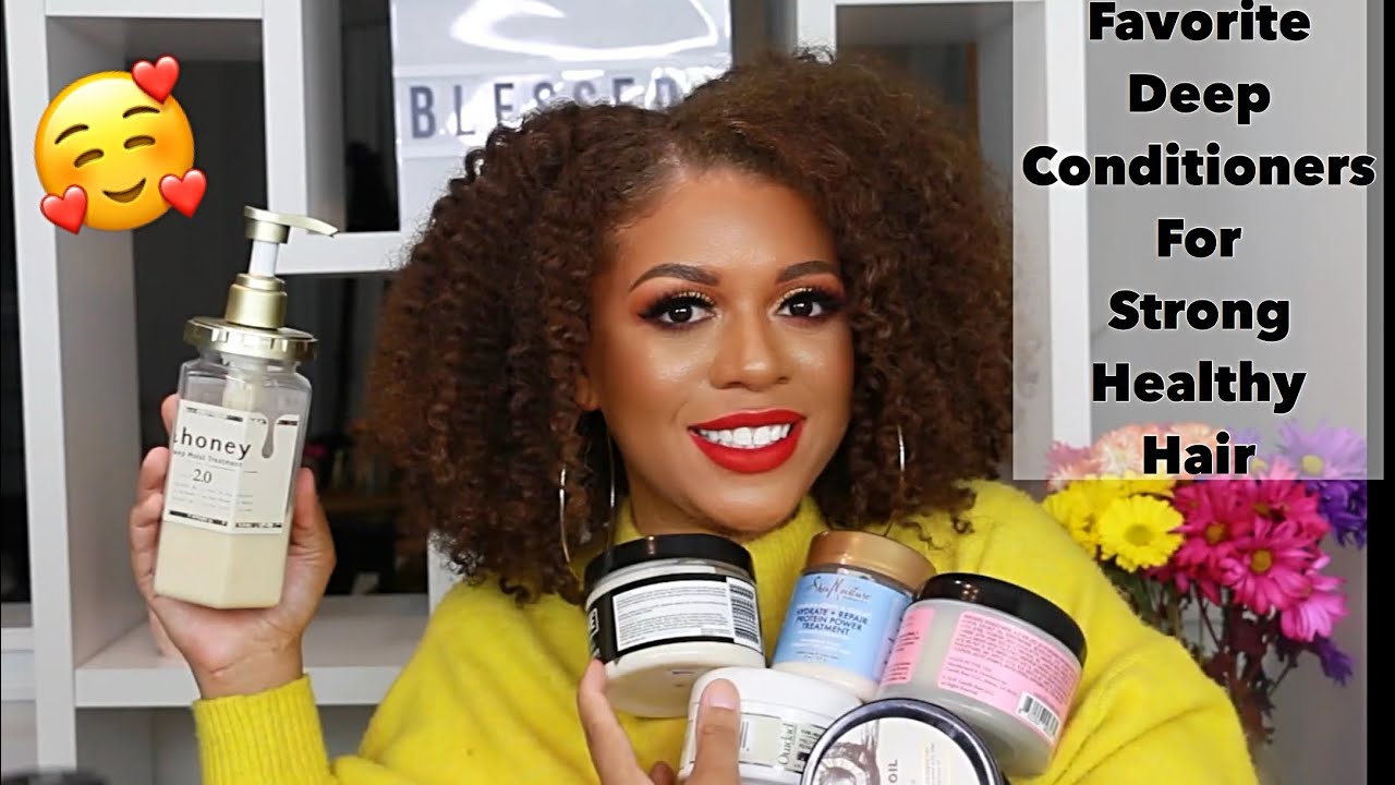 11 FAVORITE Deep Conditioners For HEALTHY Hair (Moisture & Protein) + HAIR TIPS  | CURL BOUNCE BACK