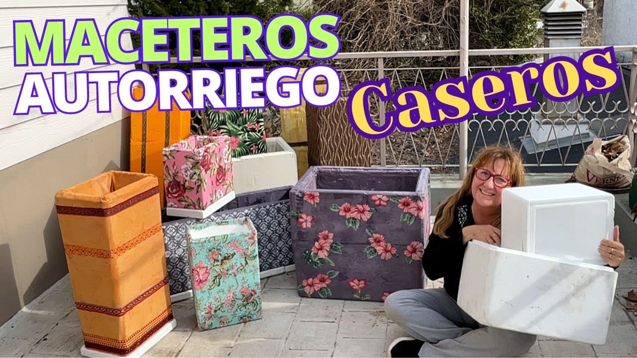 🪴Macetas 𝗔𝗨𝗧𝗢𝗥𝗥𝗜𝗘𝗚𝗢 ✤ hechas en CASA✤ con Cajas de TELGOPOR-𝗪𝗜𝗖𝗞𝗜𝗡𝗚 𝗕𝗘𝗗