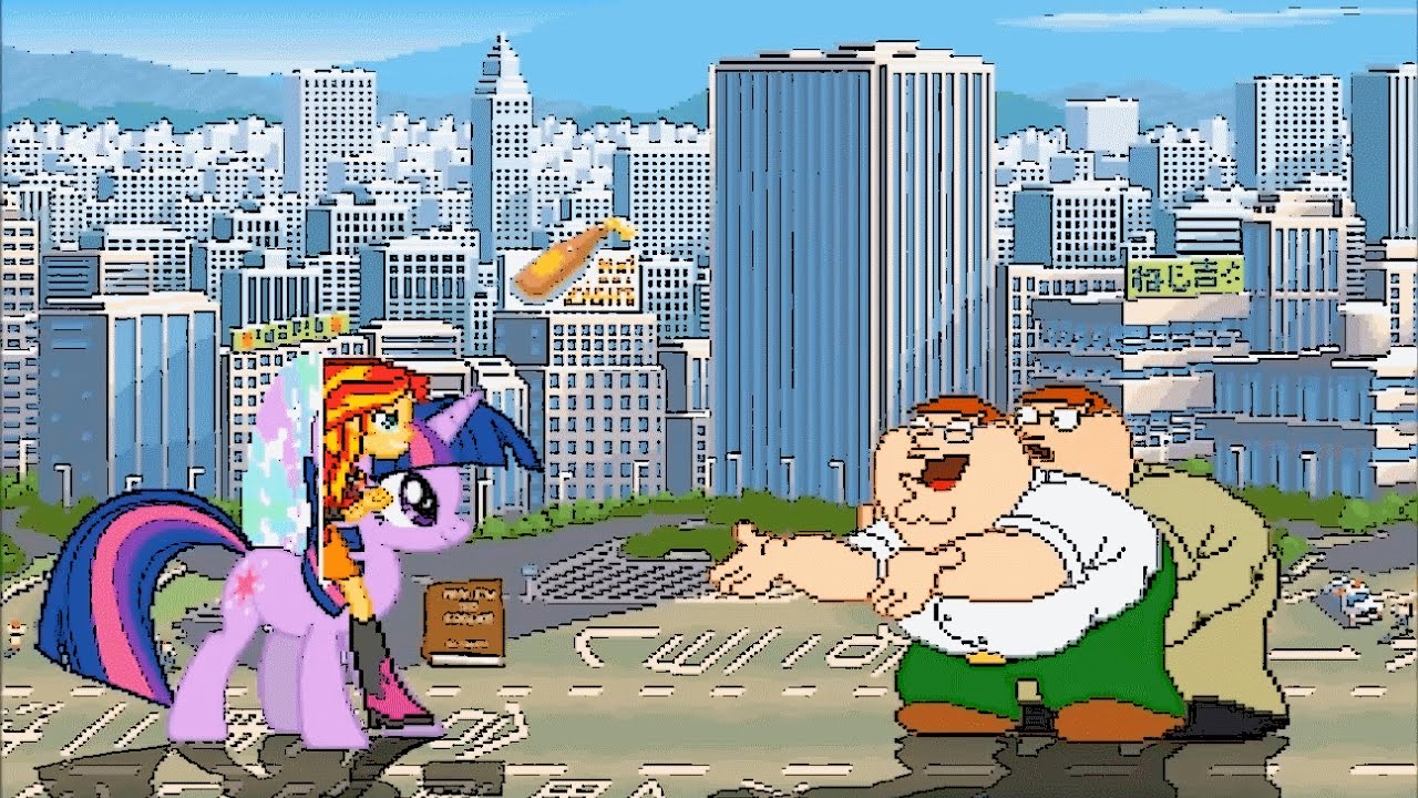 Mugen : Sunset Shimmer FG & Twilight Sparkle Vs 2X Peter Griffin MvC (Request)