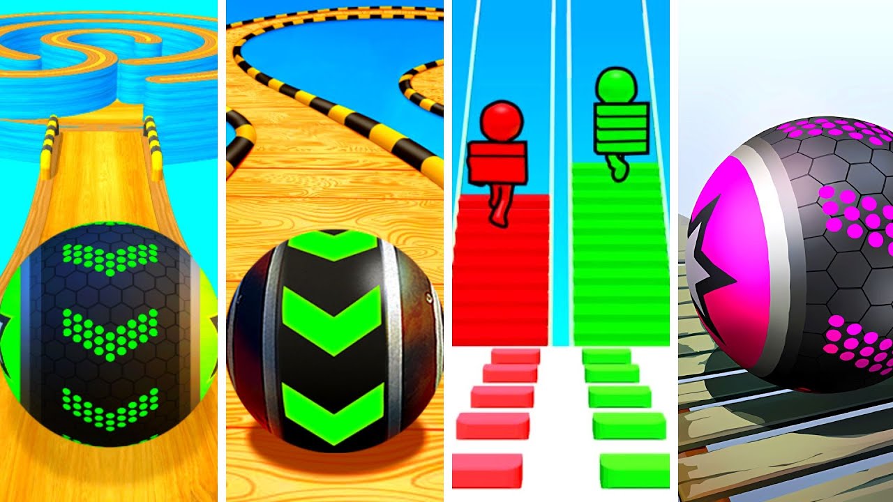 Going Balls vs Rolling Balls 3D vs Bridge Race vs Rollance - All level gameplay Android, IOS