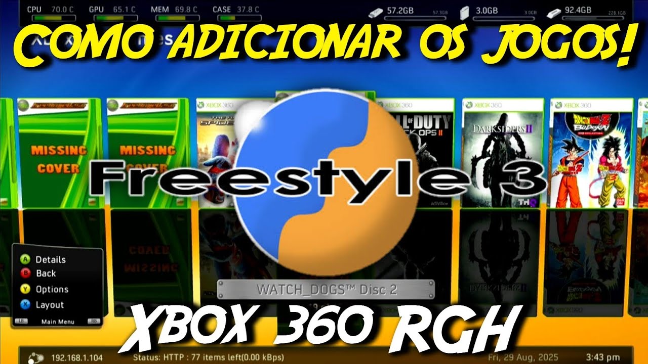 Como adicionar os JOGOS na FREESTYLE - XBOX 360 RGH