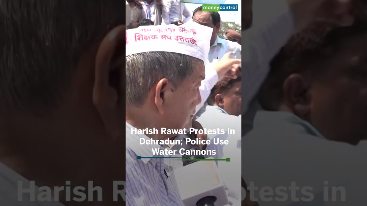 NSUI, Congress leaders stage protest in Dehradun against paper leaks; police use water cannons