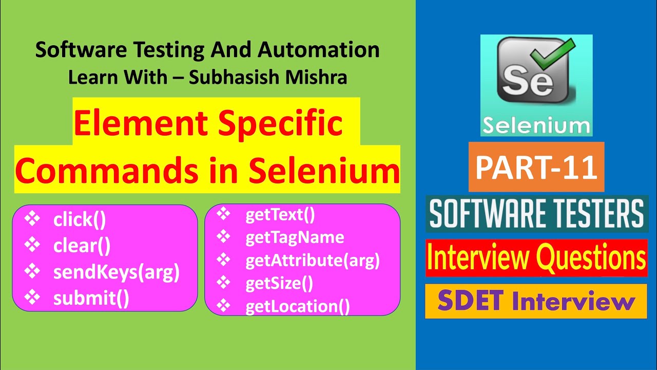 11 - Selenium Commands | Web-Element Specific Commands |
