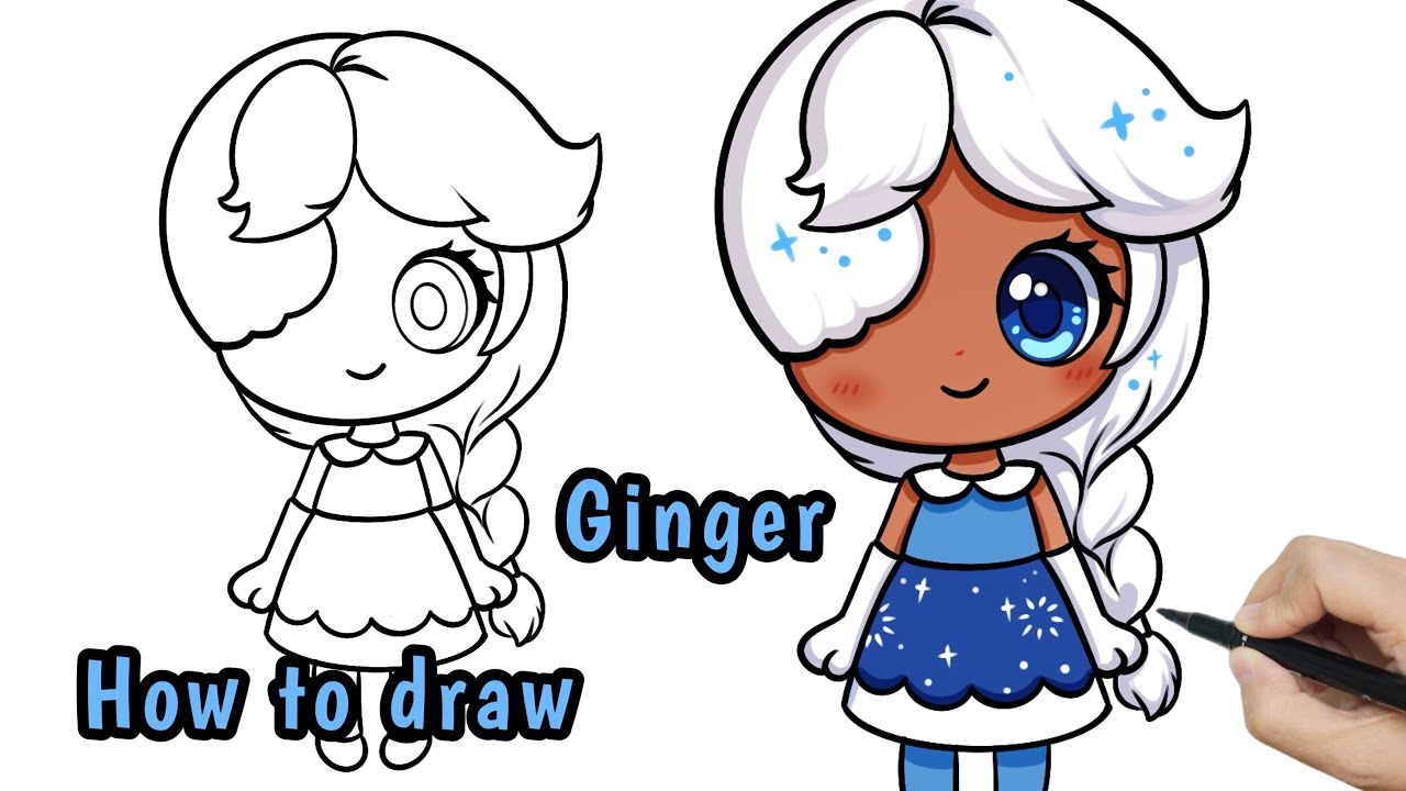 How to Draw exclusive Ginger new year skin from Roblox Dandy's World Step by Step