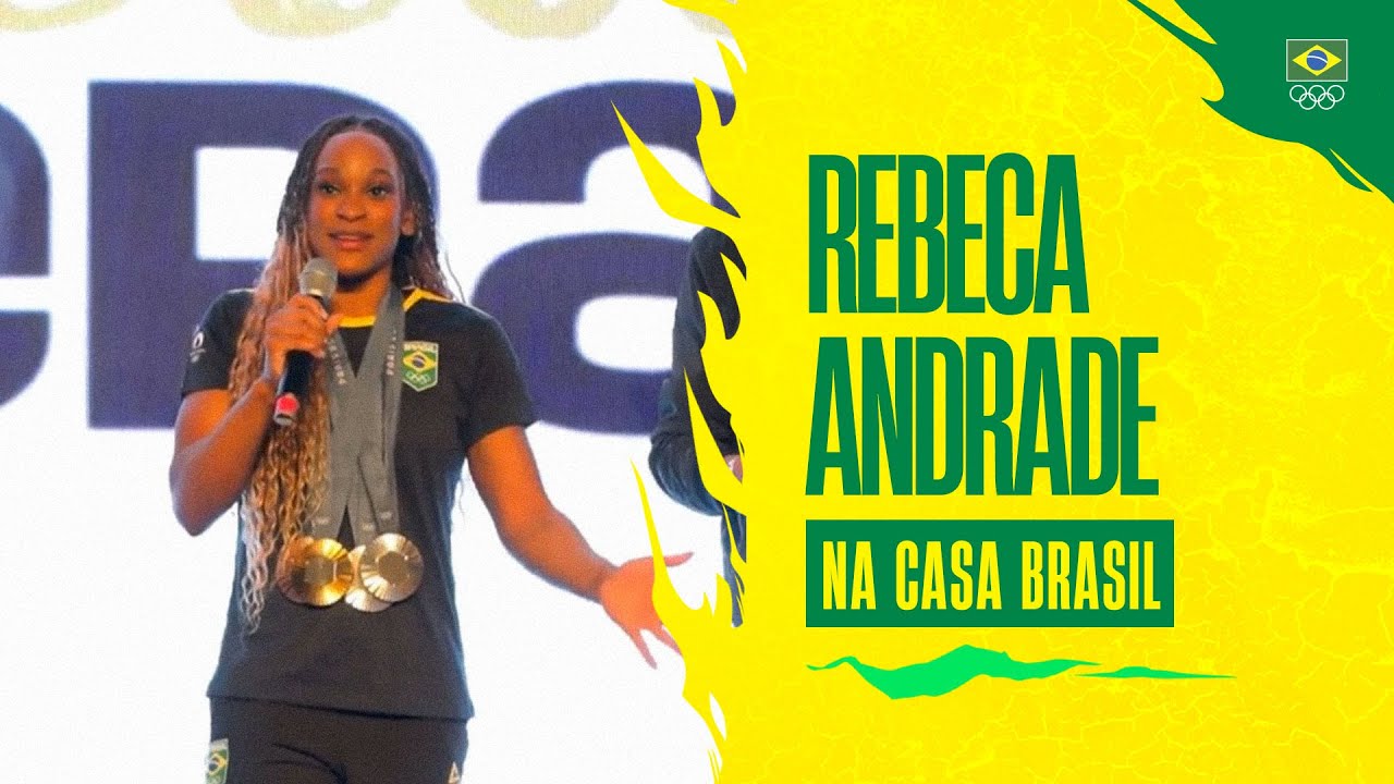 PARIS 2024 | Rebeca Andrade leva medalhas olímpicas para a Casa Brasil