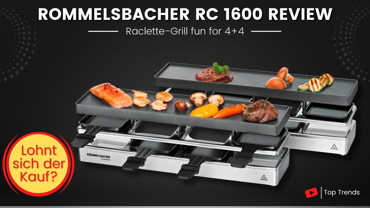 ROMMELSBACHER RC 1600 Raclette Grill fun for 4+4 Review