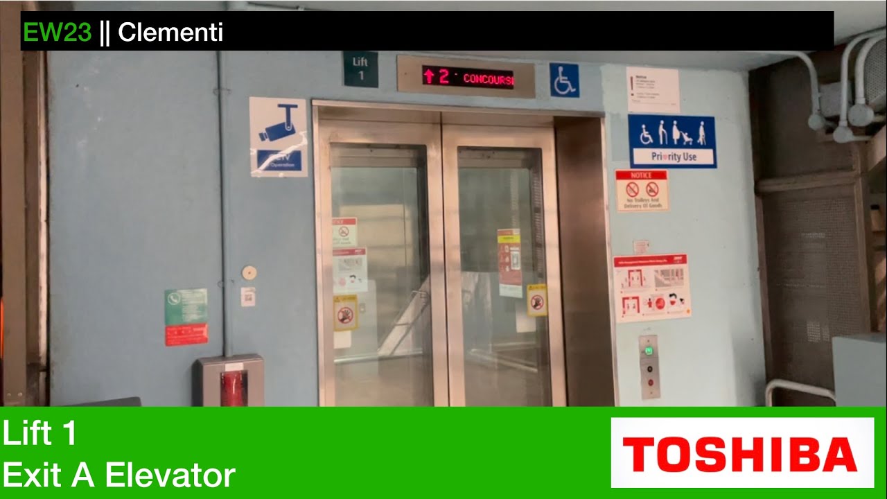 Clementi MRT Station || Toshiba Elevator (Lift 1 | Exit A)