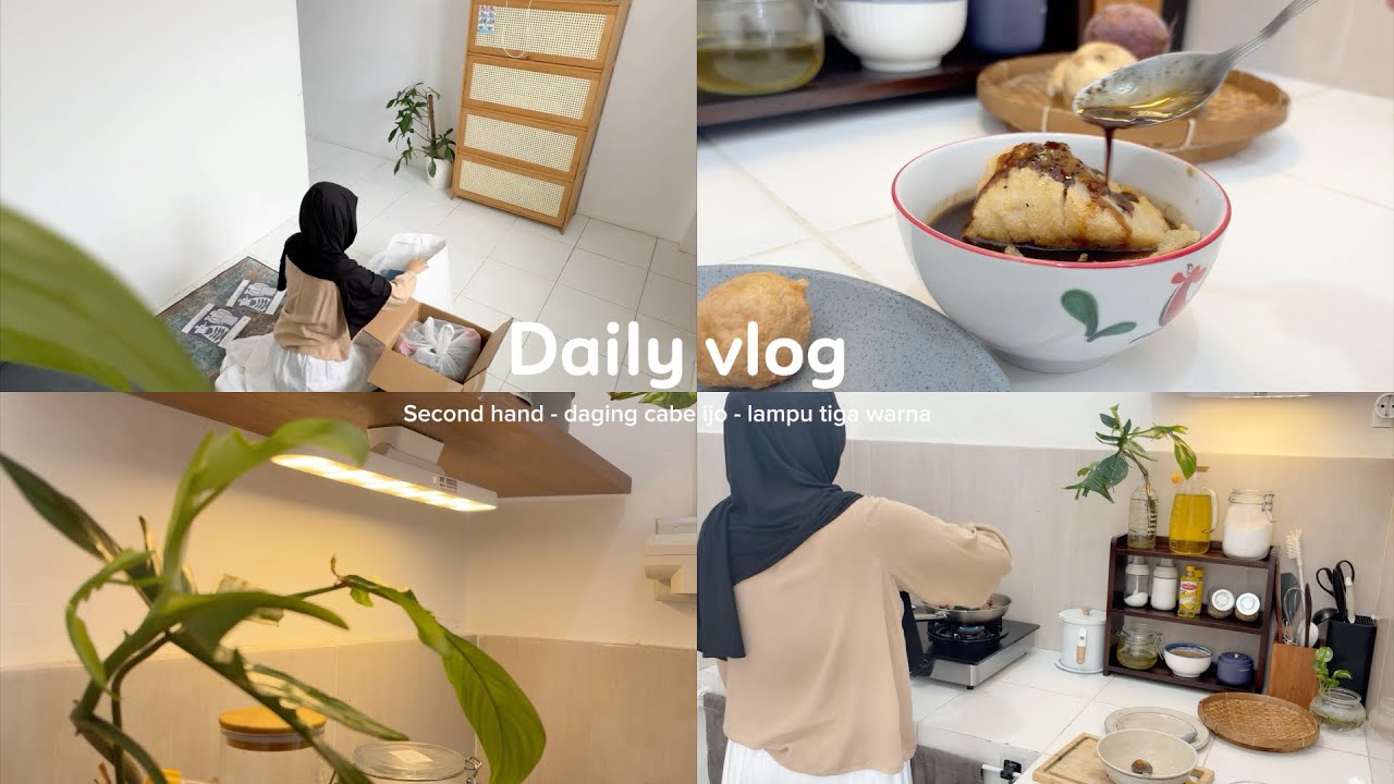 Daily vlog | paket second hand | panen cabe belakang rumah