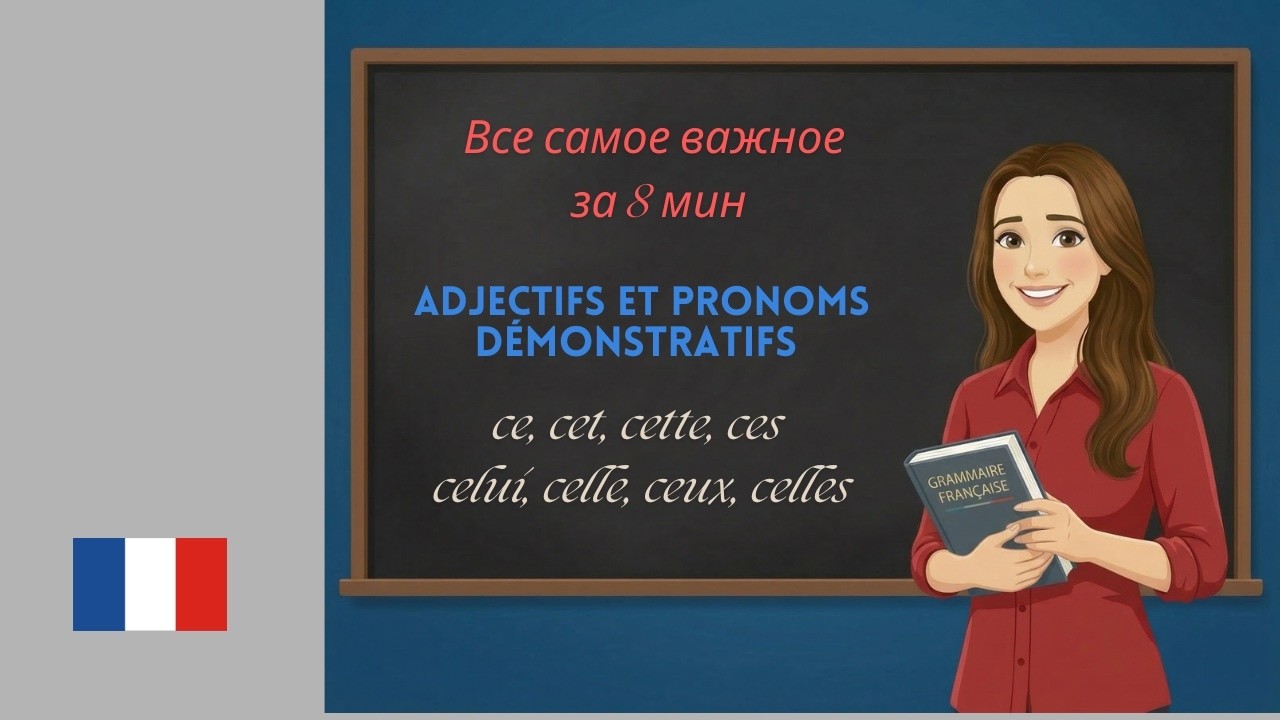 Французские указательные прилагательные и местоимения.(démonstratifs). Все самое главное за 8 минут.