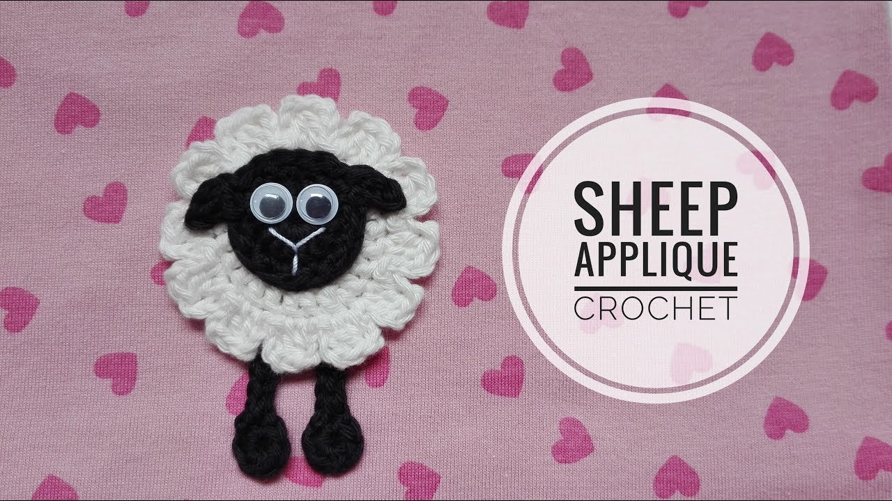 Sheep Applique Crochet, Schaf Applikation Häkeln