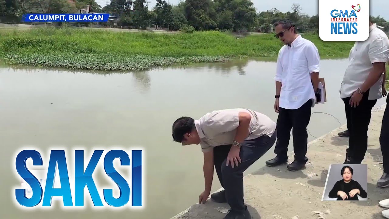 Dike sa Calumpit, Bulacan, ininspeksyon ni PBBM; nakitang putol at may 50 metrong butas | Saksi