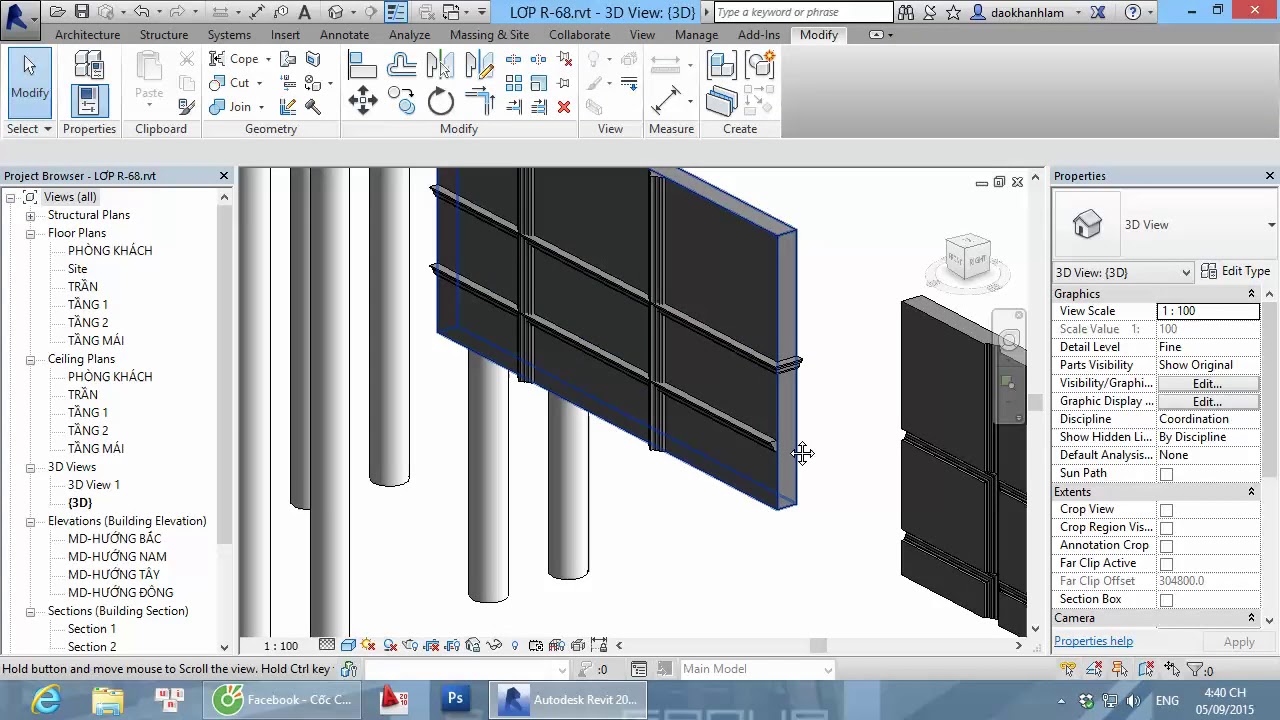THIẾT LẬP PHÀO TƯỜNG TRONG REVIT