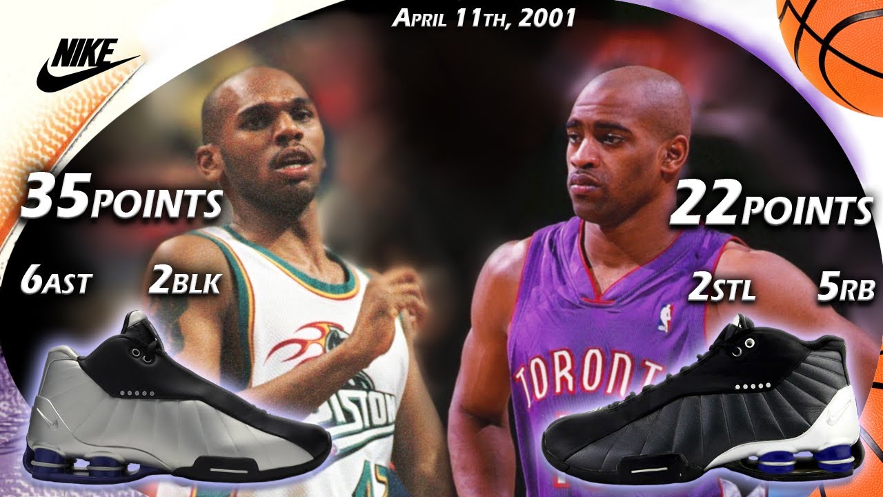 Vince Carter Dunks on 3 VS Jerry Stackhouse Face-off April 11th 2001