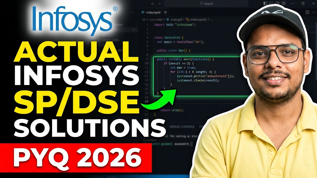 Infosys SP/DSE Coding Questions Asked | Actual Infosys SP/DSE Coding Assessment Solutions PYQ