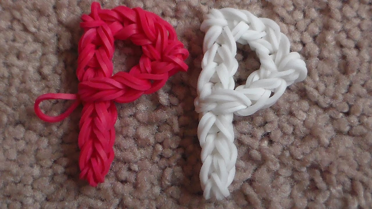 Como Hacer La Letra P De Gomitas sin telar : Rainbow Loom Letter P Charm
